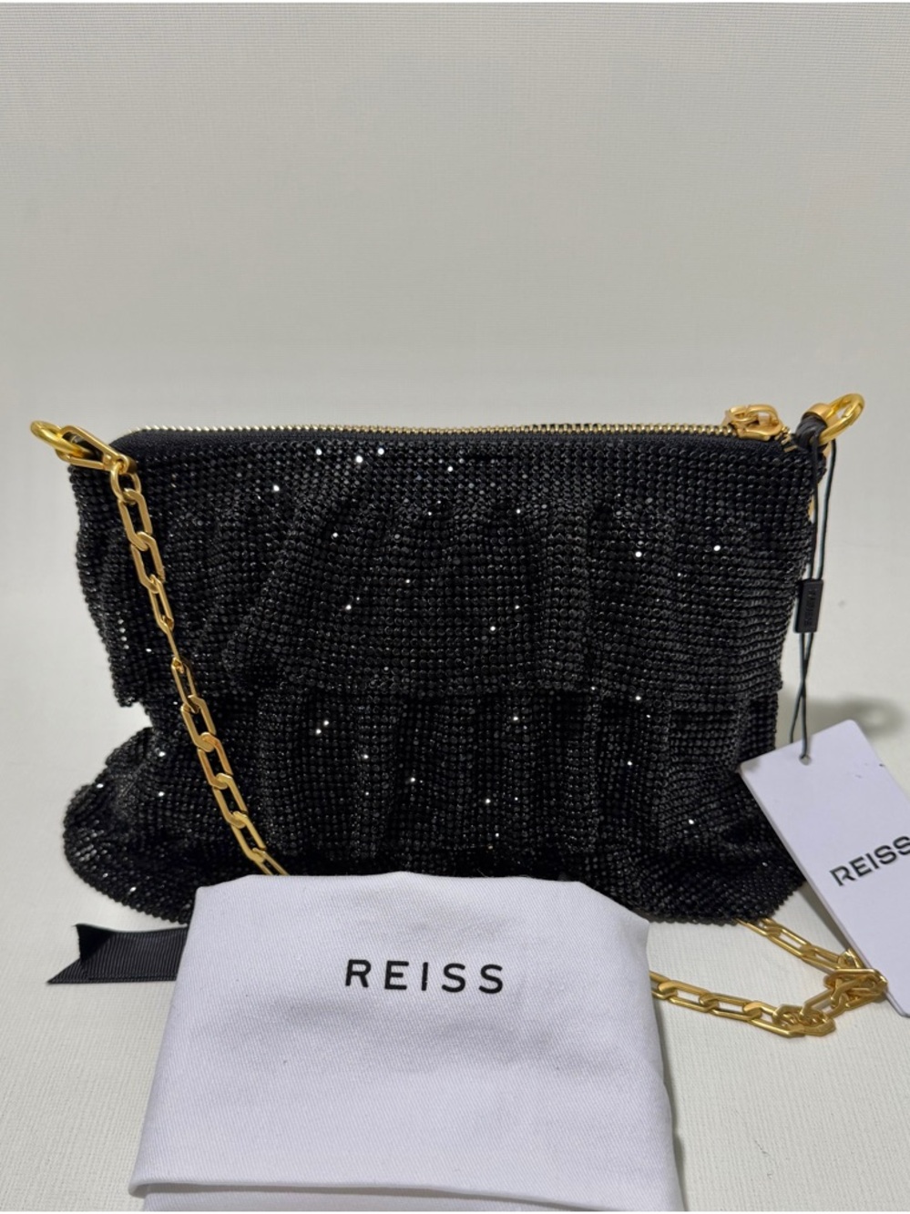 REISS
Crystal-Embellished Mesh Shoulder Bag